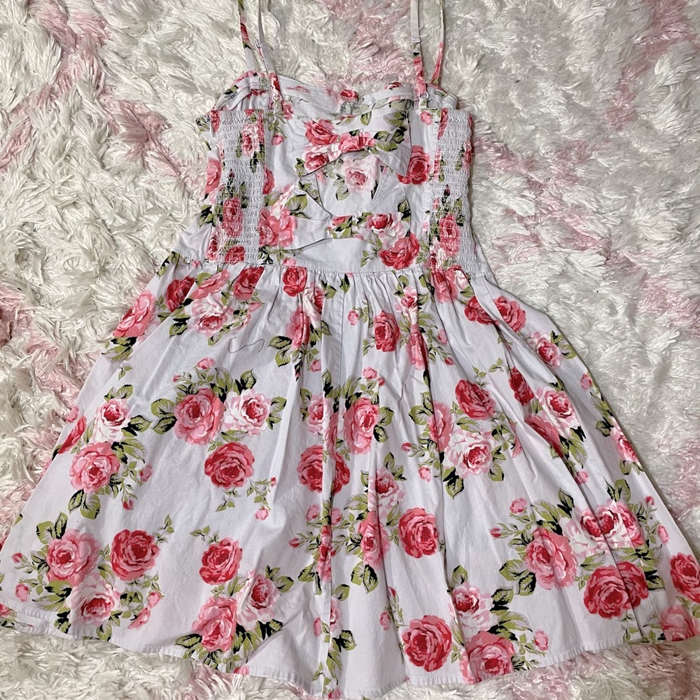 Floral bow back dress